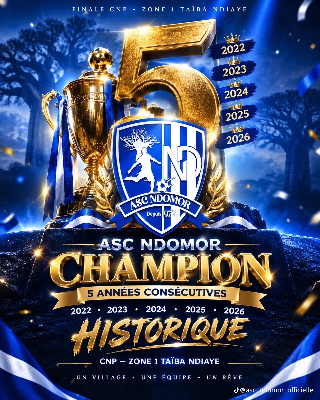 NDOMOR ENCORE CHAMPION 5ÉM FOIS CONSÉCUTIVE